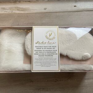 Studio Lane - Heatable Faux Fur Neck Wrap and Eye Mask Set - Brand New